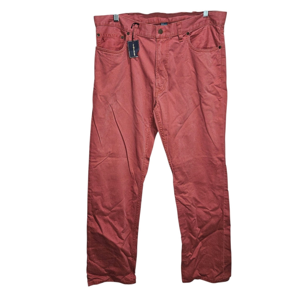 NWT! POLO Ralph Lauren Mens Pants Red Straight Fit Jeans 36 x 32 Denim NEW